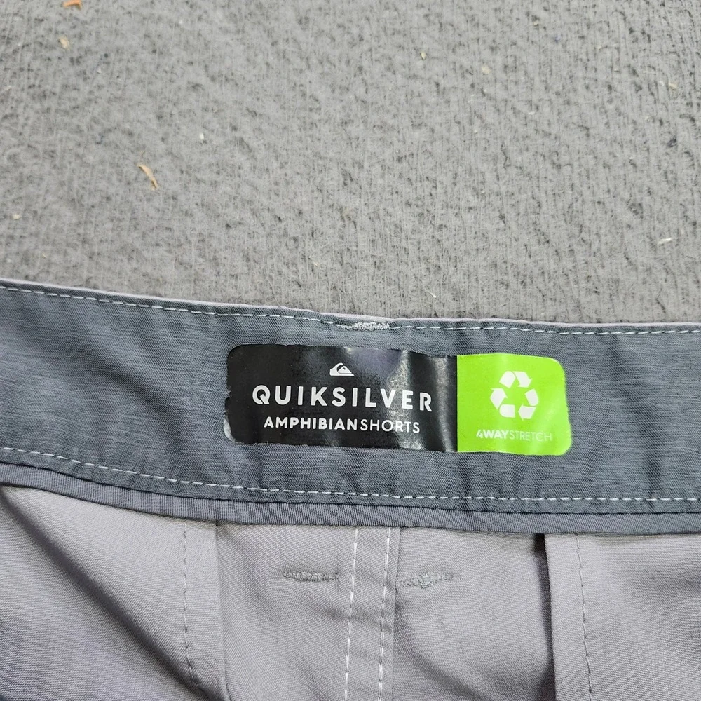 Quiksilver Amphibian Mens Hybrid Shorts Gray 4-Way Stretch Chino 33 16002